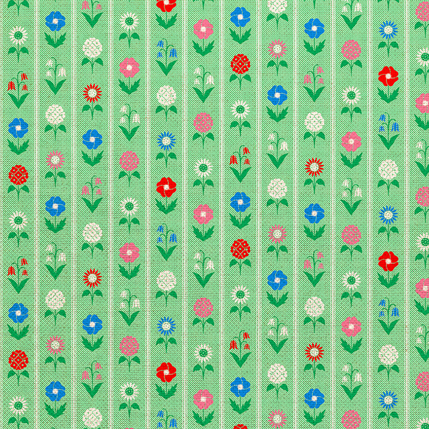 Floral Stripe - Green