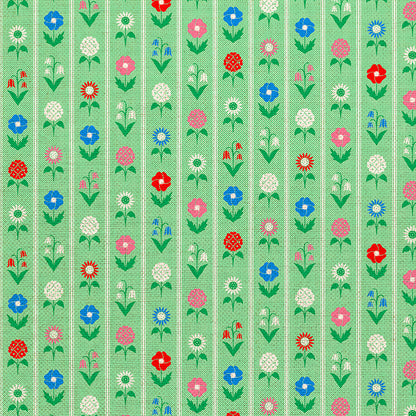 Floral Stripe - Green