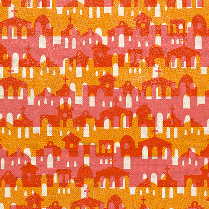 Town Building Stripe - Pink/Orange