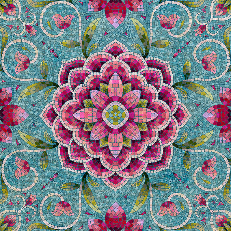 Mosaic Magic - Teal/Pink