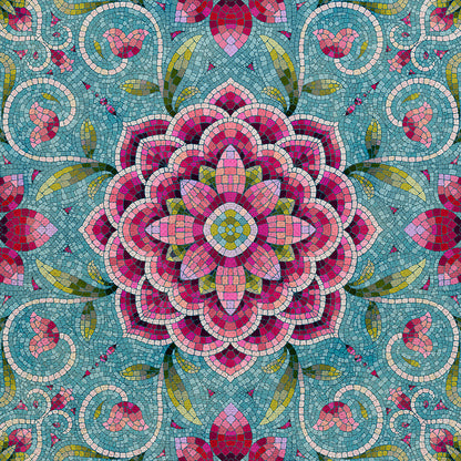 Mosaic Magic - Teal/Pink