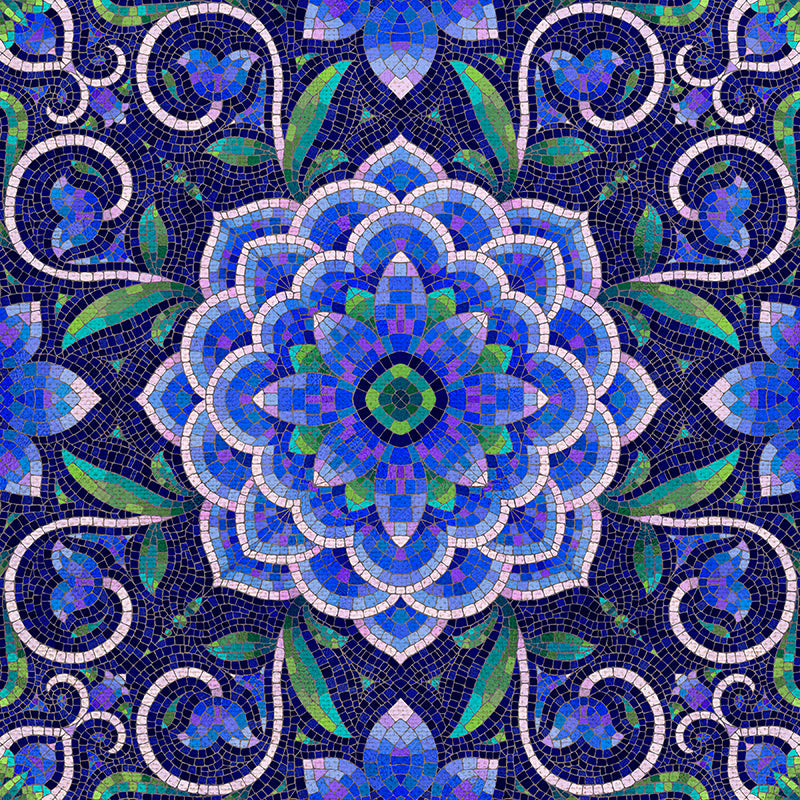 Mosaic Magic - Dark Blue/Green