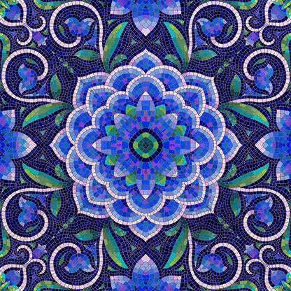 Mosaic Magic - Dark Blue/Green