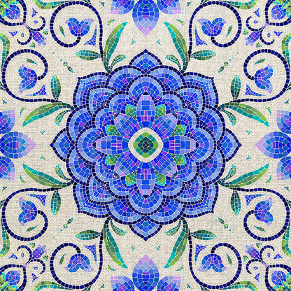 Mosaic Magic - Grey/Blue