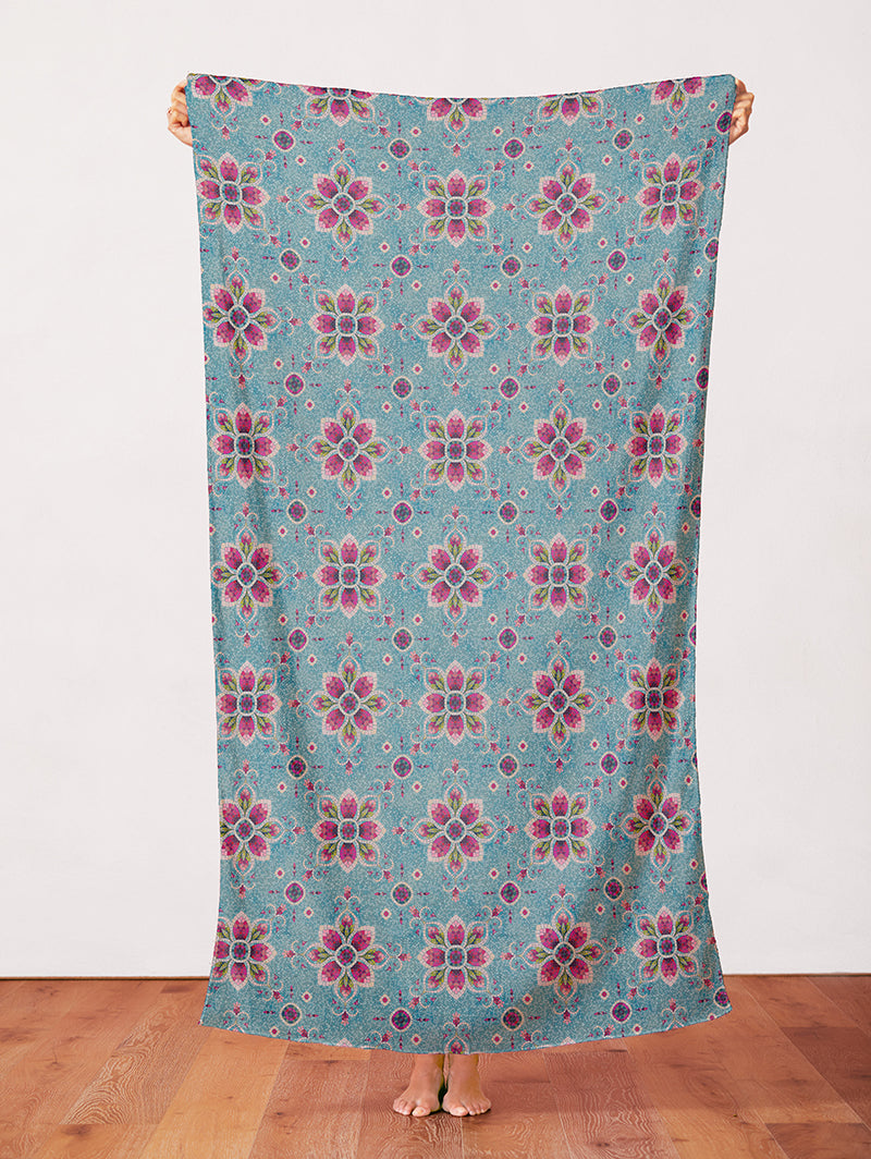 Tile Medallions - Aqua/Pink