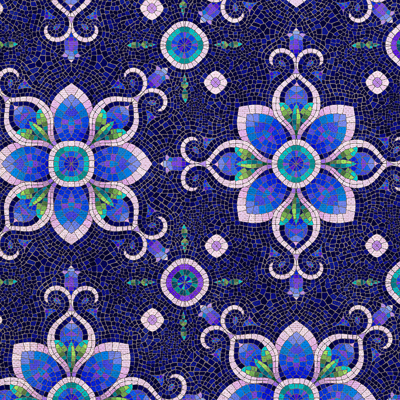 Tile Medallions - Dark Blue