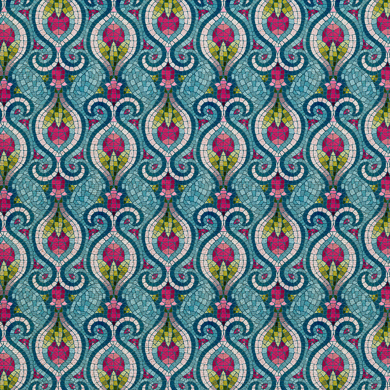 Framed Buds - Aqua/Pink