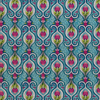Framed Buds - Aqua/Pink