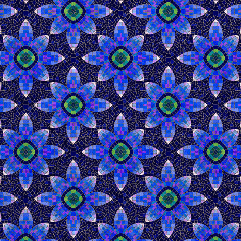 Geo Bloom - Dark Blue