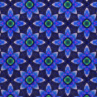 Geo Bloom - Dark Blue