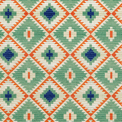 Desert Geometry - Green/Cream