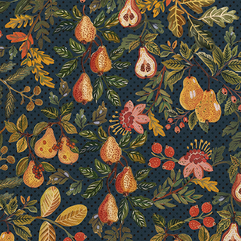 Pears & Florals - Navy