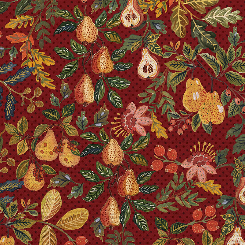 Pears & Florals - Red