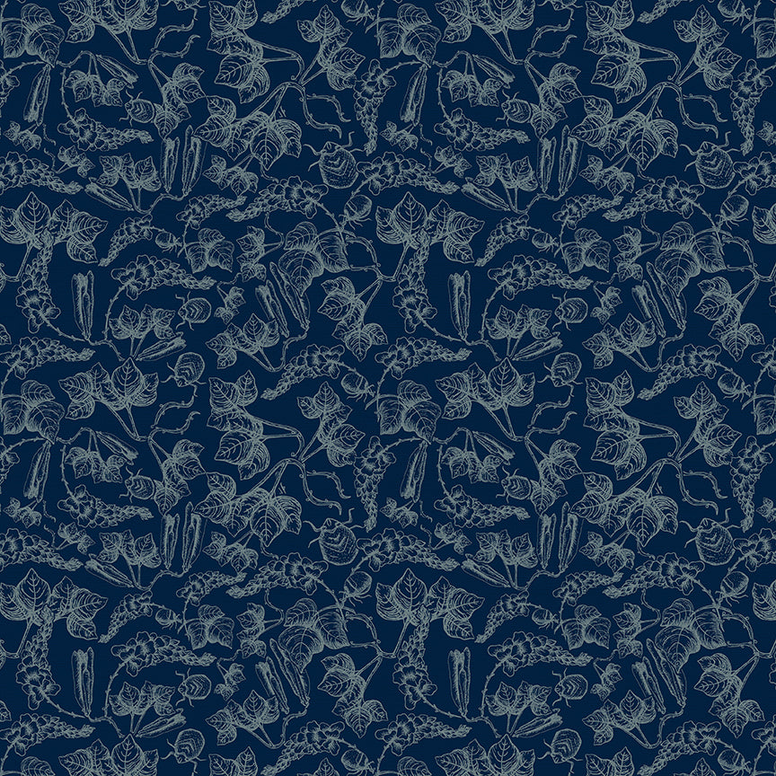 Kudzu Blue Paintbrush Studio Fabrics
