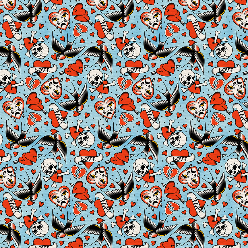 Heart Eagle Tattoos - Blue