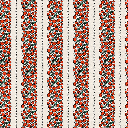 Cherry Heart Stripe Tattoos - White