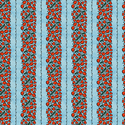 Cherry Heart Stripe Tattoos - Blue
