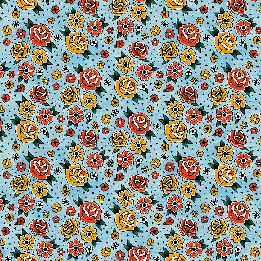 Flower Tattoos - Blue