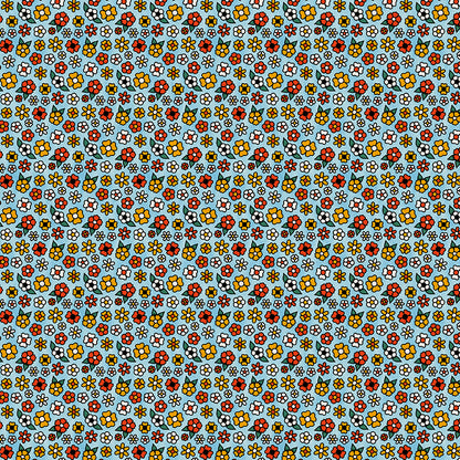 Ditsy Flower Tattoos - Blue