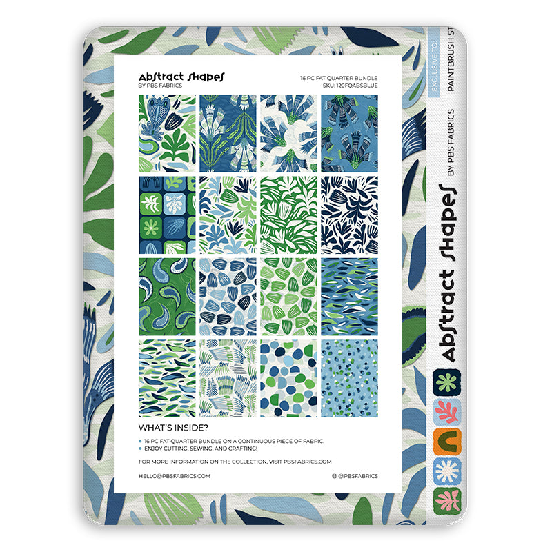 Abstract Shapes - Blue/Green - Flat Fat Stack 14 PC