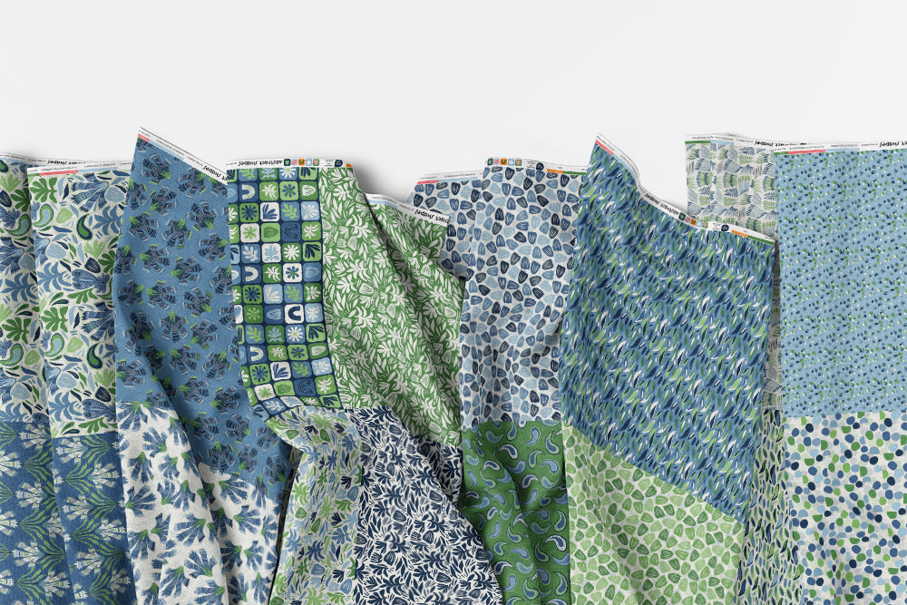 Abstract Shapes - Blue/Green - Flat Fat Stack 14 PC