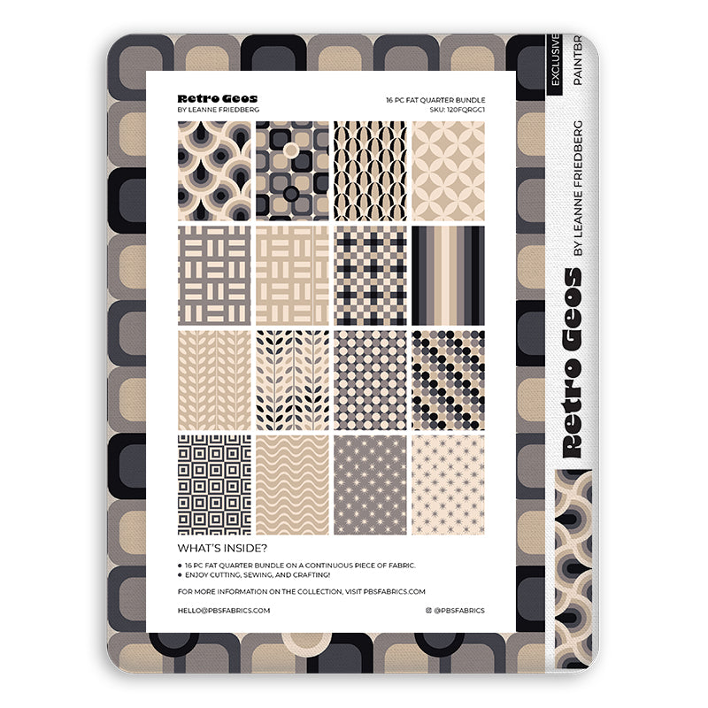 Retro Geos Retro Geos Chillin' - Flat Fat Stack 16 PC – Paintbrush Studio Fabrics