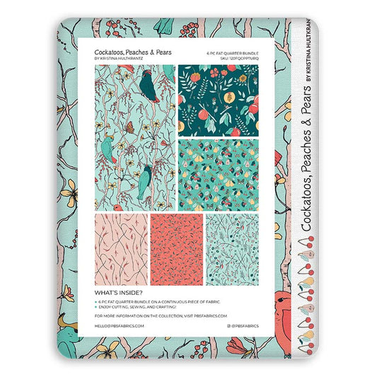 Cockatoos, Peaches & Pears  - Flat Fat Stack 6 PC