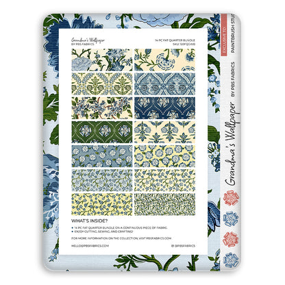Grandma's Wallpaper - Blue/Green - Flat Fat Stack 14 PC