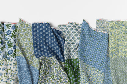 Grandma's Wallpaper - Blue/Green - Flat Fat Stack 14 PC