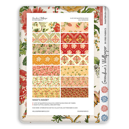 Grandma's Wallpaper - Red/Gold - Flat Fat Stack 14 PC