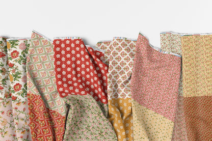 Grandma's Wallpaper - Red/Gold - Flat Fat Stack 14 PC
