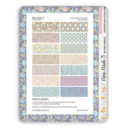 Petite Petals 3 - Blue/Pink - Flat Fat Stack 14 PC