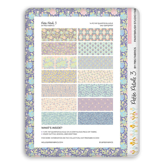 Petite Petals 3 - Blue/Pink - Flat Fat Stack 14 PC