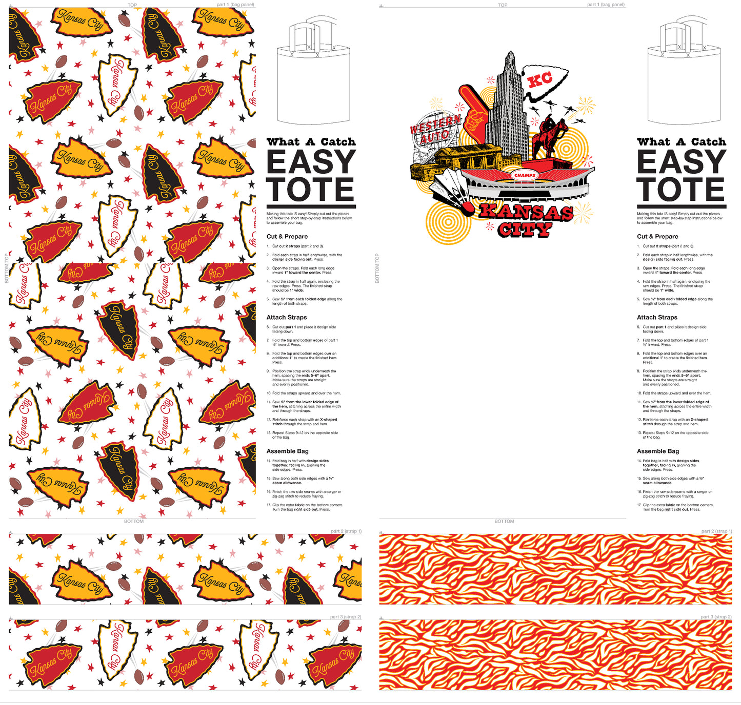 Easy Tote Panel - KC Collage