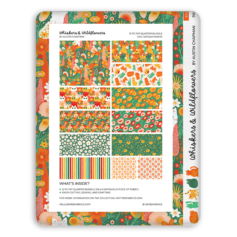 Whiskers & Wildflowers - Flat Fat Stack 12 PC