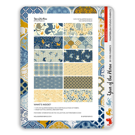 Year of the Horse - Blue/Gold - Flat Fat Stack 12 PC