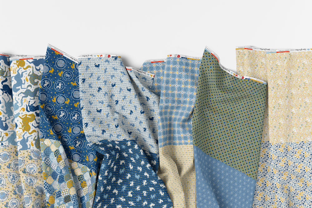 Year of the Horse - Blue/Gold - Flat Fat Stack 12 PC
