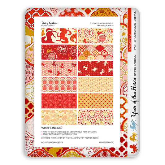 Year of the Horse - Red/Gold - Flat Fat Stack 12 PC