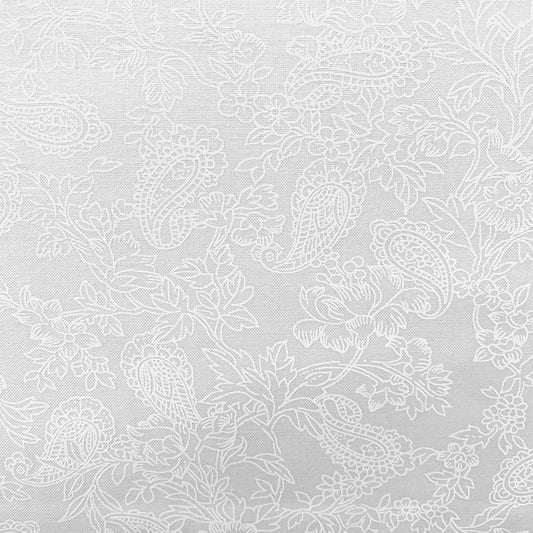 White Paisley Floral