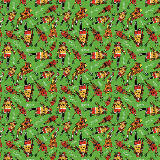 Lacrosse Players - Red/Orange