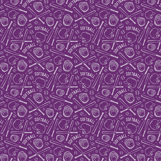 Softball Text - Purple