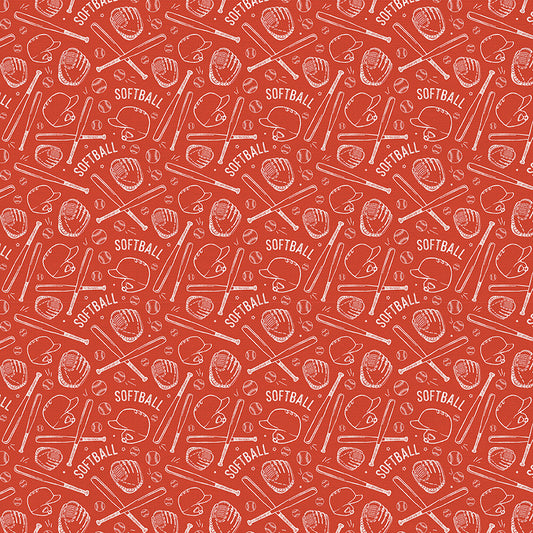 Softball Text - Red