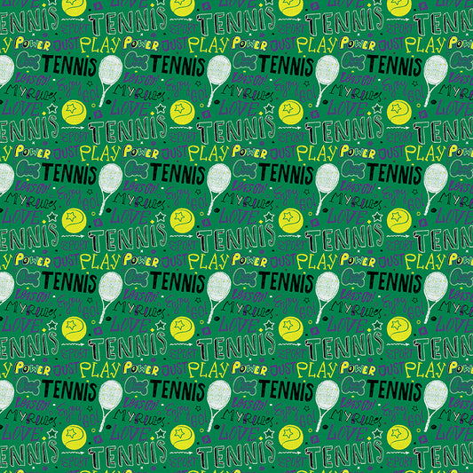 Tennis Text - Green