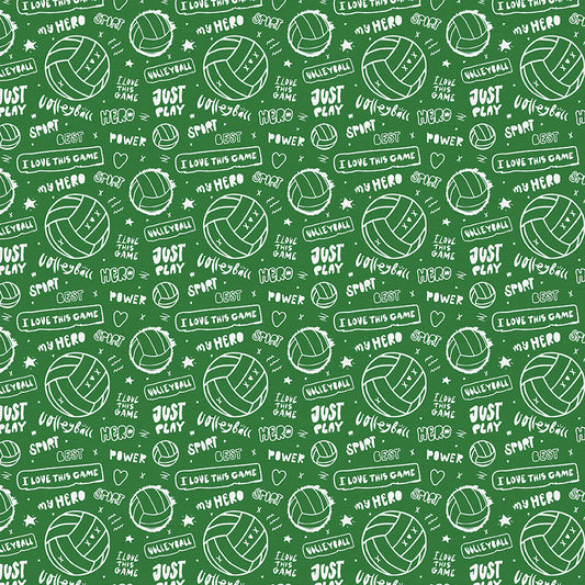Volleyball Text - Green