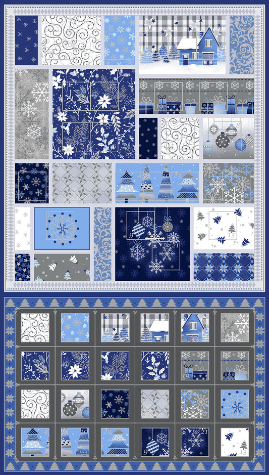 Blue Holidays Advent Calendar Panel