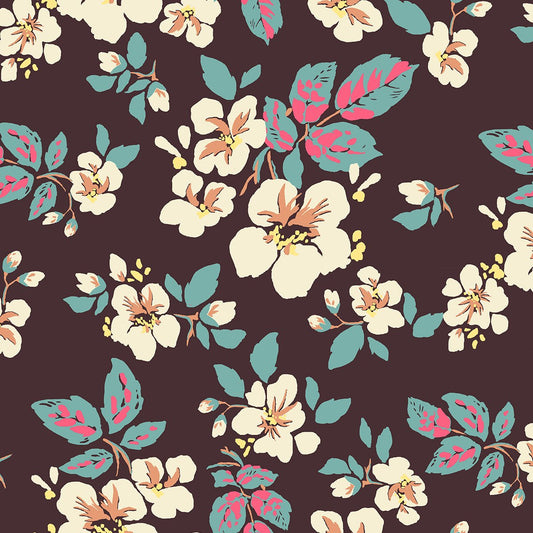 Large Floral - Cream/Brown