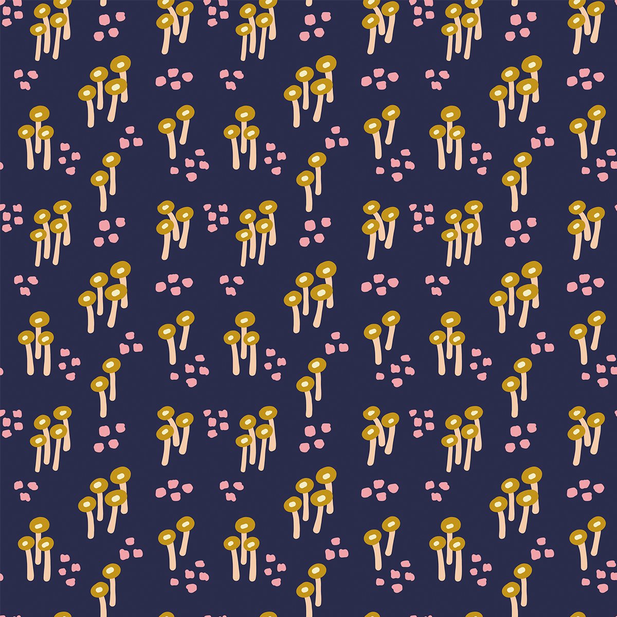 Mini Mushrooms - Navy