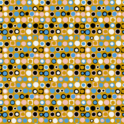 Cutout Dots - Mustard Blue