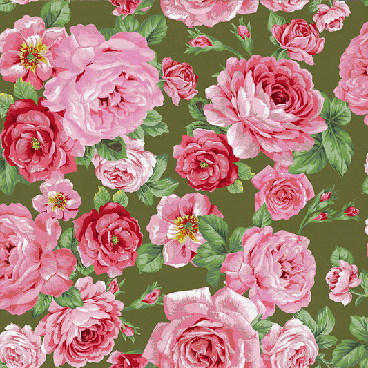 Rose With Stem - Olive