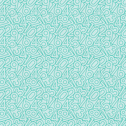 Hollow Numbers - Dark Mint